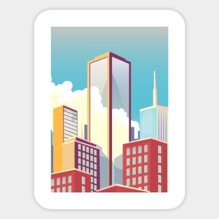 Cityscape skycrapers. Sticker